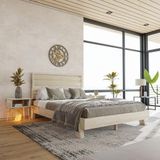Renazzo Mobilya Hüma Model Vernikli Çam Ahşap Karyola Ve İki Komodin Set ( Yatay ) 200x200 cm