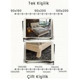 Renazzo Mobilya Hüma Yatay Çizgili Başlıklı Ahşap Karyola - Doğal - 120 x 200 cm
