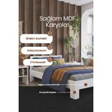 Renazzo Mobilya Letto Çift Kişilik Mdf Karyola - Beyaz - 120 x 200 cm