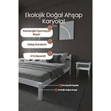 Renazzo Mobilya Letto Masif Ahşap Karyola Doğal