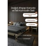 Renazzo Mobilya Letto Masif Çam Karyola ve 2 Adet Komodin Seti - 90 x 200 cm - Vernikli