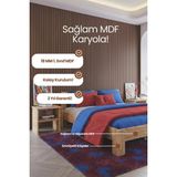 Renazzo Mobilya Letto Mdf Modern Karyola - 1. Sınıf 18 mm Mdf Tasarım Masif Görünümlü Sağlam Karyola - 150 x 200 cm