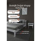 Renazzo Mobilya Letto Model Masif Ahşap Karyola Kolay Kurulum Fırınlanmış İthal Sibirya Çamı 100x200 Yatak Uyumlu Doğal