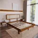 Renazzo Mobilya Lilyum Hazeranlı Model Masif Ahşap Karyola - Ceviz - 100 x 200 cm