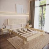 Renazzo Mobilya Lilyum Hazeranlı Model Masif Ahşap Karyola - Doğal - 120 x 200 cm