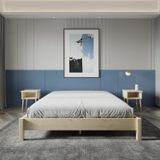 Renazzo Mobilya Loft Model 200x200 cm Vernikli Çam Ahşap Karyola