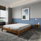 Renazzo Mobilya Loft Model Masif Ahşap Karyola ve 2 Adet Komodin Kolay Kurulum Fırınlanmış Ithal Sibirya Çamı 200X200 Yatak Uyumlu 2 Adet Komodin - Ceviz - 200 x 200 cm