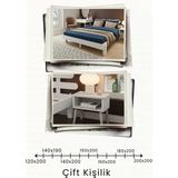 Renazzo Mobilya Loft Model Masif Doğal Ahşap Karyola ve 2 Adet Komodin Seti - 200 x 200 cm