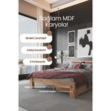 Renazzo Mobilya Lotus 2 Çekmeceli Modern Mdf Karyola - 1. Sınıf 18 mm Mdf ve Tekerlekli Depolama Alanlı Karyola - 140 x 190 cm