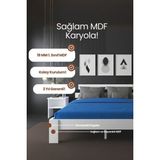 Renazzo Mobilya Lotus Çift Kişilik Mdf Karyola ve 2 Komodinli Set - Beyaz - 120 x 200 cm
