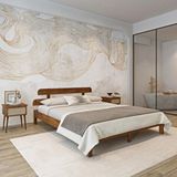 Renazzo Mobilya Lotus Model 140x200 cm Ceviz Çam Ahşap Karyola