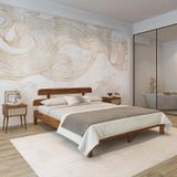 Renazzo Mobilya Lotus Model 150x200 cm Ceviz Çam Ahşap Karyola