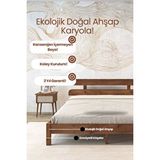 Renazzo Mobilya Lotus Model Masif Ahşap Karyola Kolay Kurulum Fırınlanmış İthal Sibirya Çamı 90x200 Yatak Uyumlu Beyaz