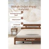 Renazzo Mobilya Lotus Modern Ahşap Karyola - Özel Tasarım 2'li Başlık Detaylı Modern Masif Çam Karyola - Beyaz - 120 x 200 cm