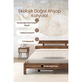 Renazzo Mobilya Lotus Modern Ahşap Karyola - Özel Tasarım 2'li Başlık Detaylı Modern Masif Çam Karyola - Beyaz - 140 x 200 cm