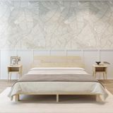 Renazzo Mobilya Lotus New Model Doğal Ahşap Karyola Ve İki komodin Set 120x200 cm