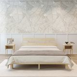 Renazzo Mobilya Lotus New Model Vernikli Ahşap Karyola Ve İki komodin Set 120x200 cm