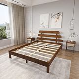 Renazzo Mobilya Lotus X Model 120x200 cm Ceviz Renk Çam Ahşap Karyola