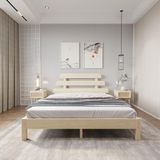 Renazzo Mobilya Lotus X Model 140x190 cm Doğal Çam Ahşap Karyola