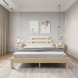 Renazzo Mobilya Lotus X Model 180x200 cm Doğal Çam Ahşap Karyola