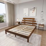 Renazzo Mobilya Lotus X Model Ceviz Çam 90x200 cm Ahşap Karyola