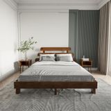 Renazzo Mobilya Lotus X New Firuze Model 150x200 cm Ceviz Ahşap Karyola