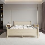 Renazzo Mobilya Melodi Model Doğal Ahşap Karyola Ve İki komodin Set 120x200 cm