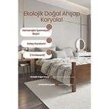 Renazzo Mobilya Melodi Model Masif Ahşap Karyola Kolay Kurulum Fırınlanmış İthal Sibirya Çamı 140x200 Yatak Uyumlu Doğal
