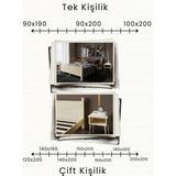 Renazzo Mobilya Melodi Model Masif Ahşap Karyola ve 2 Adet Komodin Kolay Kurulum Fırınlanmış Ithal Sibirya Çamı 90X190 Yatak Uyumlu 2 Adet Komodin - Doğal - 90 x 190 cm
