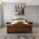 Renazzo Mobilya Milano 4 Çekmeceli Ceviz Renk Masif Ahşap Karyola - 160 x 200 cm