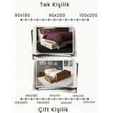 Renazzo Mobilya Milano Çekmeceli Masif Ahşap Karyola - Vernikli - 200 x 200 cm