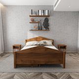 Renazzo Mobilya Milano Model 140x190 cm Dört Çekmeceli Ceviz Renk Çam Ahşap Karyola