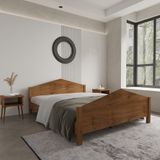 Renazzo Mobilya Milano Model 200x200 cm Ceviz Renk Çam Ahşap Karyola