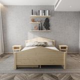 Renazzo Mobilya Milano Model 200x200 cm Dört Çekmeceli Vernikli Çam Ahşap Karyola