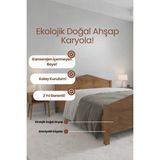 Renazzo Mobilya Milano Piramit Model Masif Ahşap Karyola Kolay Kurulum Fırınlanmış Ithal Sibirya Çamı 90X190 Yatak Uyumlu - Doğal - 90 x 190 cm