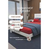 Renazzo Mobilya My Chapter Fonksiyonel Kitaplık Başlık 1. Sınıf Mdf Karyola - Kitaplıklı Modern Modüler Karyola - Beyaz - 140 x 200 cm