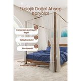 Renazzo Mobilya Natura Cibinlikli Model Masif Ahşap Karyola Kolay Kurulum Fırınlanmış İthal Sibirya Çamı 180x200 Yatak Uyumlu Ceviz