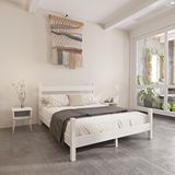 Renazzo Mobilya Natura Model 140x190 cm Beyaz Renk Çam Ahşap Karyola