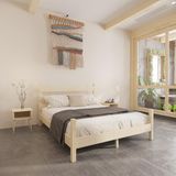 Renazzo Mobilya Natura Model 90x190 cm Vernikli Çam Ahşap Karyola