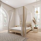 Renazzo Mobilya Natura Model Cibindirik Askılıklı 100x200 cm Doğal Çam Ahşap Karyola