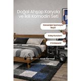 Renazzo Mobilya Natura Model Masif Ahşap Karyola Ve 2 Adet Komodin Kolay Kurulum Fırınlanmış İthal Sibirya Çamı 180x200 Yatak Uyumlu 2 Adet Komodin Ceviz
