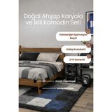 Renazzo Mobilya Natura Model Masif Ahşap Karyola ve 2 Adet Komodin Kolay Kurulum Fırınlanmış Ithal Sibirya Çamı 90X200 Yatak Uyumlu 2 Adet Komodin - Ceviz - 90 x 200 cm
