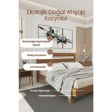 Renazzo Mobilya Natura New Model Masif Ahşap Karyola Kolay Kurulum Fırınlanmış Ithal Sibirya Çamı 90X190 Yatak Uyumlu - Doğal - 90 x 190 cm