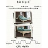 Renazzo Mobilya Orion Çağla Yeşili Puflu Başlık Masif Ahşap Karyola - Vernikli - 150 x 200 cm