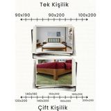Renazzo Mobilya Orion Camgöbeği Puflu Başlık Masif Ahşap Karyola - Ceviz - 140 x 200 cm