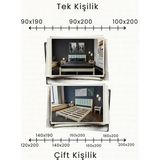 Renazzo Mobilya Orion Camgöbeği Puflu Başlık Masif Ahşap Karyola - Doğal - 90 x 190 cm