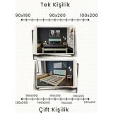 Renazzo Mobilya Orion Camgöbeği Puflu Başlık Masif Ahşap Karyola - Vernikli - 140 x 200 cm