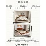 Renazzo Mobilya Orion Kiremit Puflu Başlık Masif Ahşap Karyola - Ceviz - 120 x 200 cm