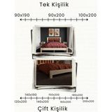 Renazzo Mobilya Orion Kiremit Puflu Başlık Masif Ahşap Karyola - Doğal - 200 x 200 cm