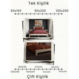 Renazzo Mobilya Orion Kiremit Puflu Başlık Masif Ahşap Karyola - Vernikli - 120 x 200 cm
